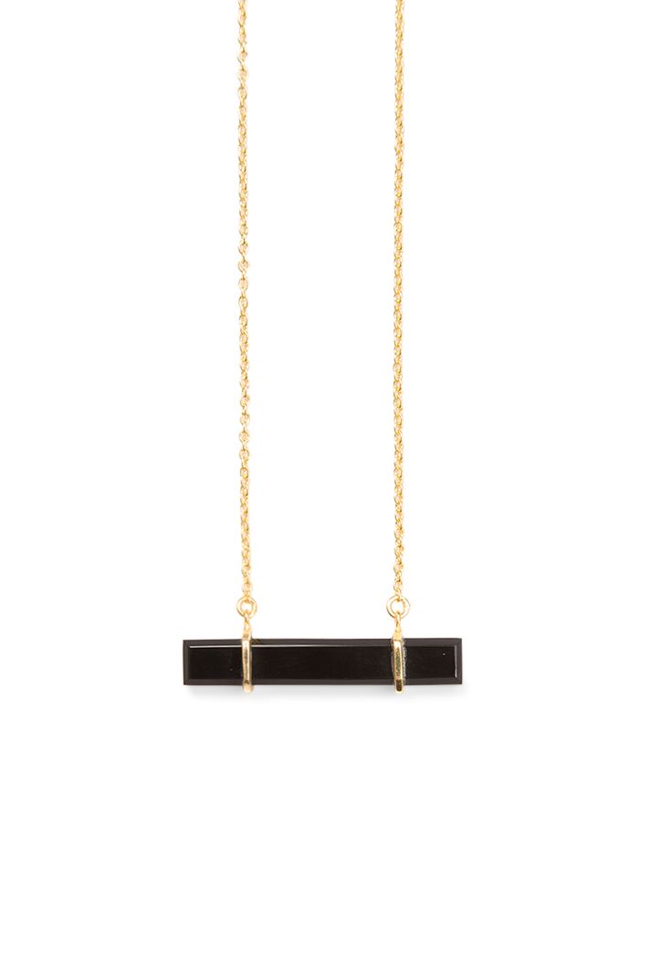 Urban Bar Necklace with Black Onyx