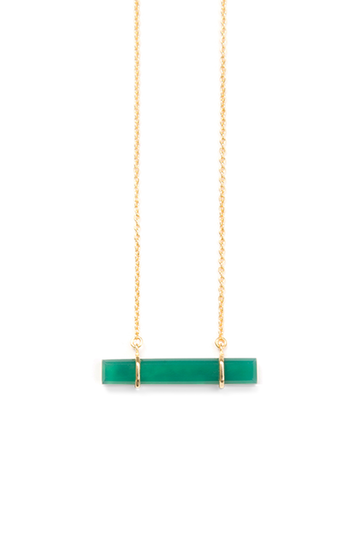 Urban Bar Necklace with Green Onyx