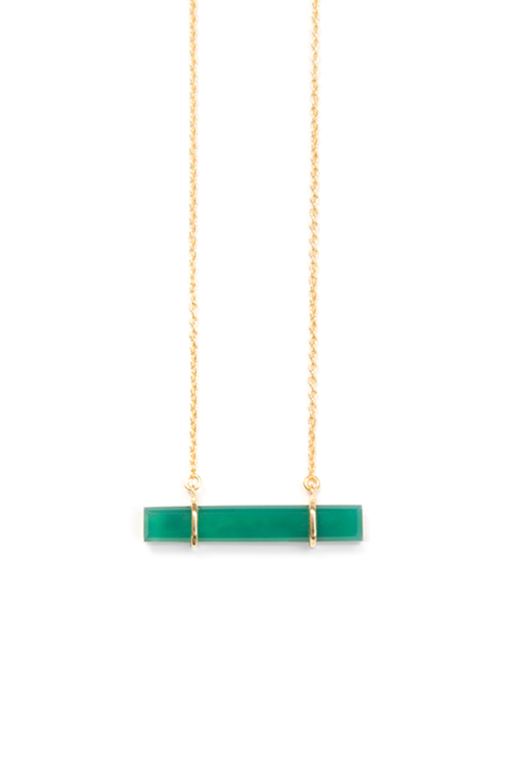 Urban Bar Necklace with Green Onyx