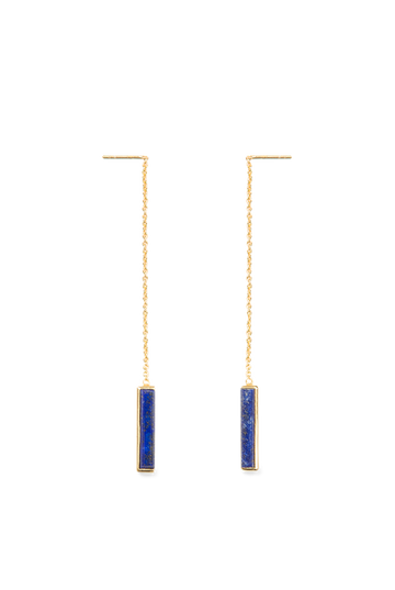 Urban Chain Earrings with Lapis Lazuli