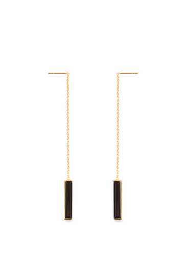 Urban Chain Earrings with Black Onyx