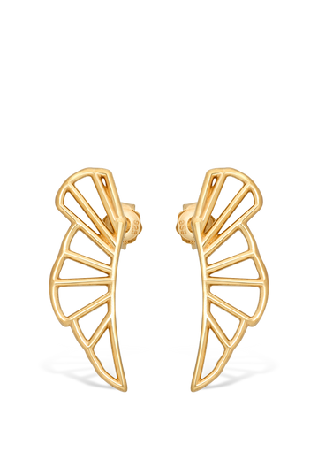 Gold Wedge Drop Earrings