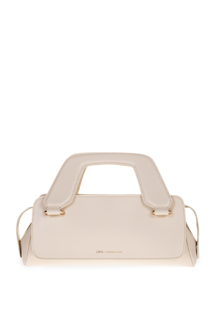 Mini Cream Leather Crossbody Bag