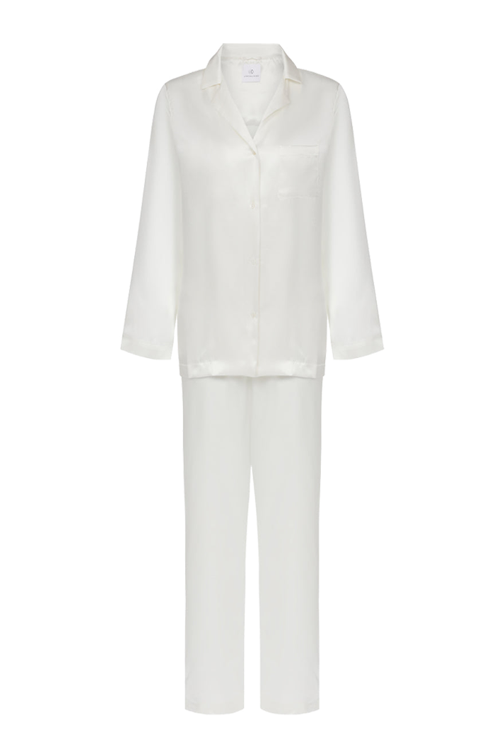 Organic Peace Silk Bridal Pyjama Set | Ivory