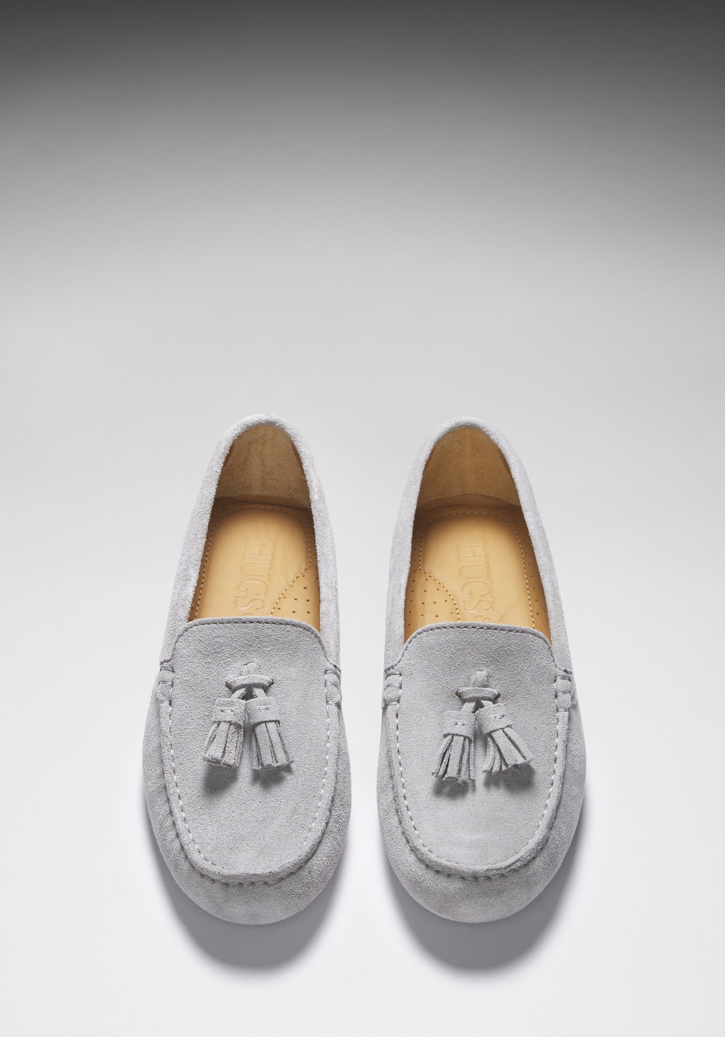 Women’s Dove Grey Suede Tassel Driving Loafers